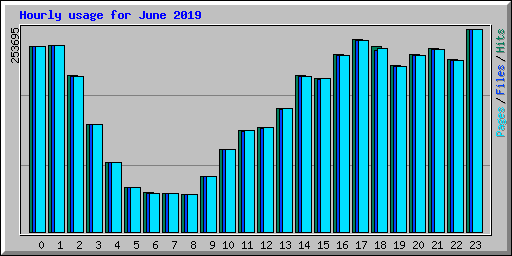 Hourly usage for June 2019