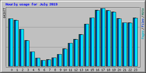 Hourly usage for July 2019