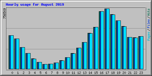 Hourly usage for August 2019